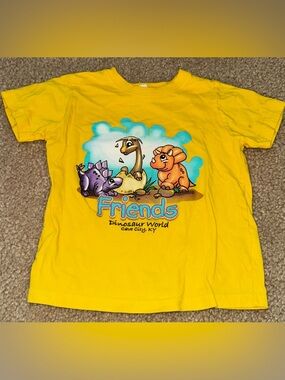 Yellow 'Friends' Dinosaur Graphic Tee - Kids